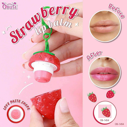 Obuse Strawberry Lip Balm/Key Chain