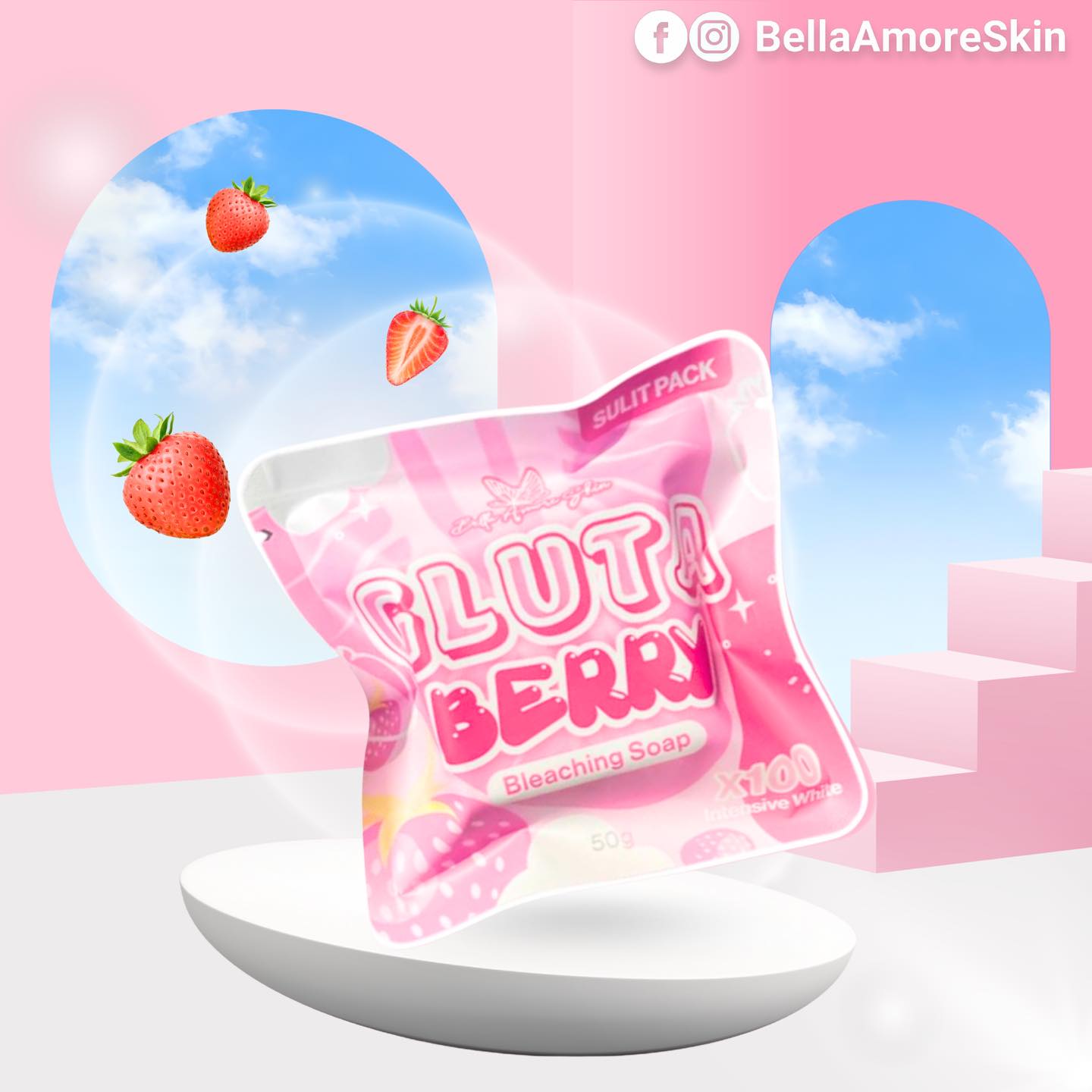 BELLA AMORE Gluta Berry Bleaching Soap 50g