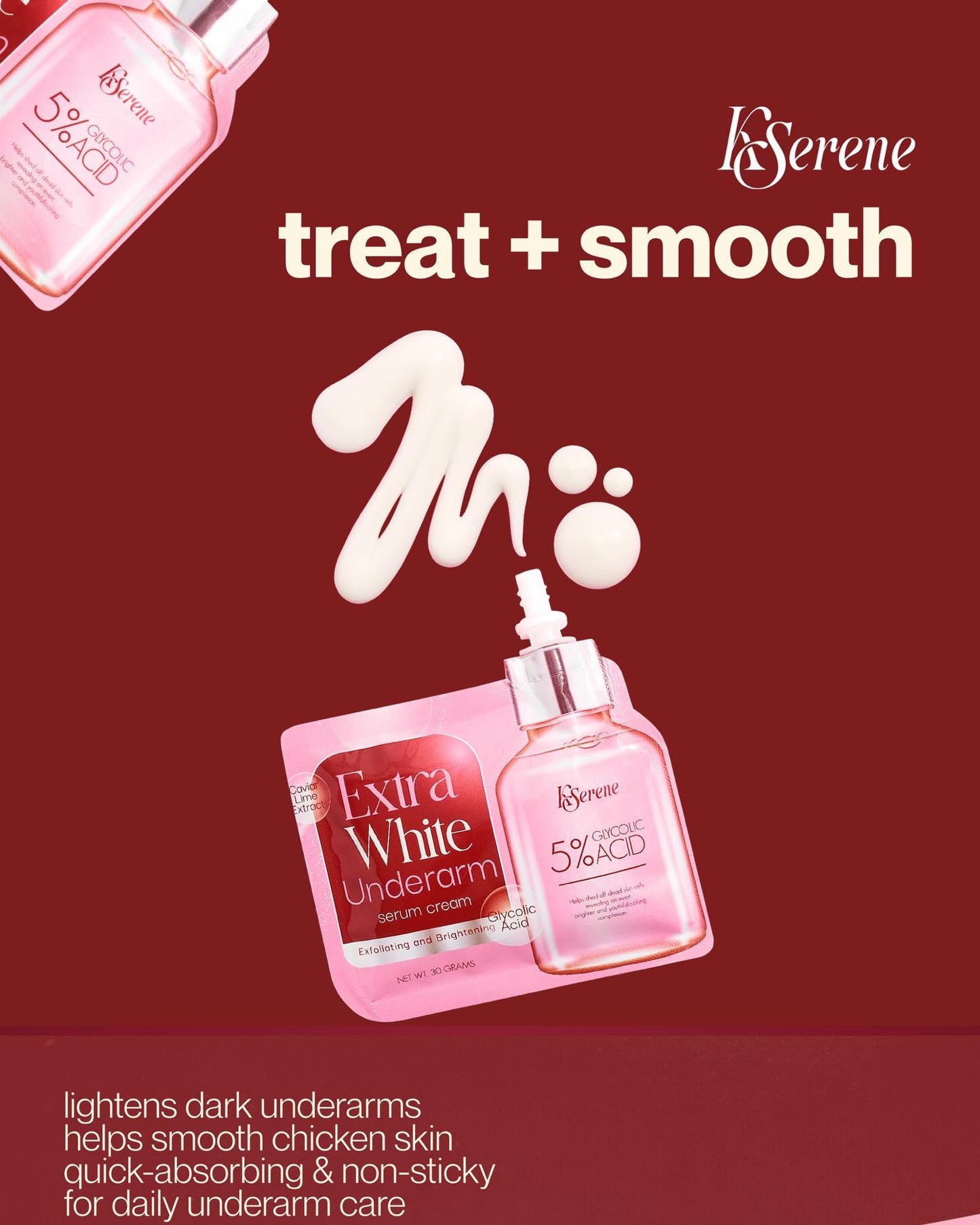 KSERENE Extra White Underarm Serum Cream 30g