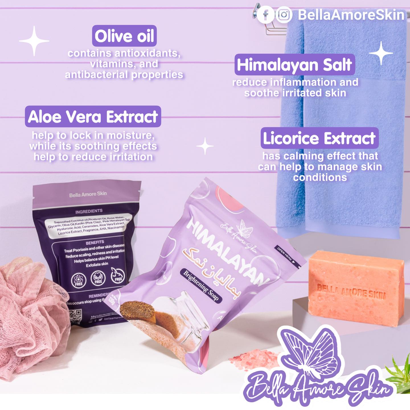 BELLA AMORE SKIN Brightening/Healing Soap 130g