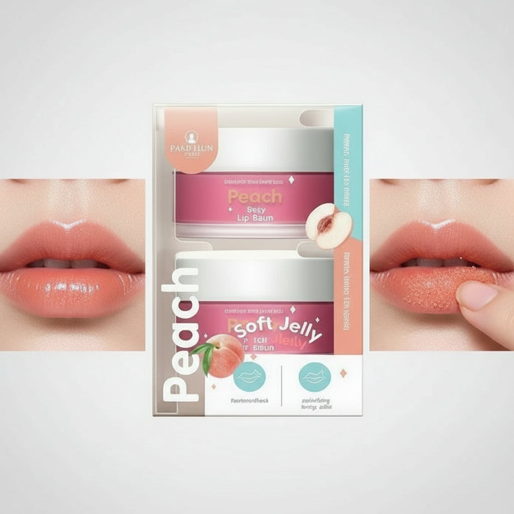 Precious Skin Peach Jelly Lip Balm & Sugar Lip Scrub Combo