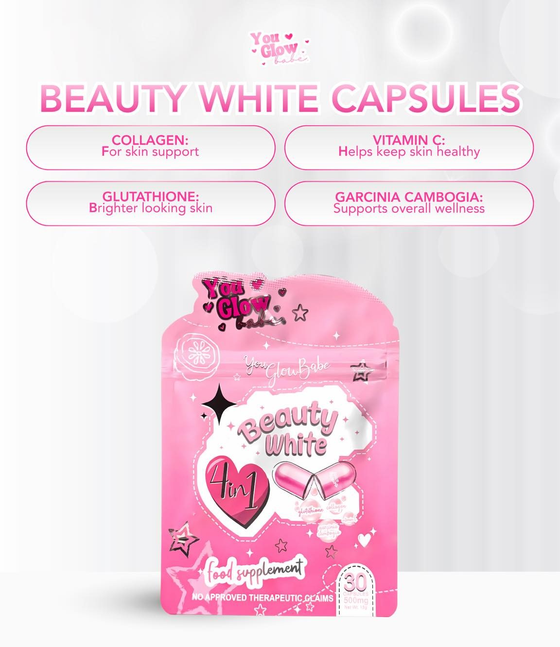 YOU GLOW BABE Beauty White 4-in-1 Glutathione Capsules