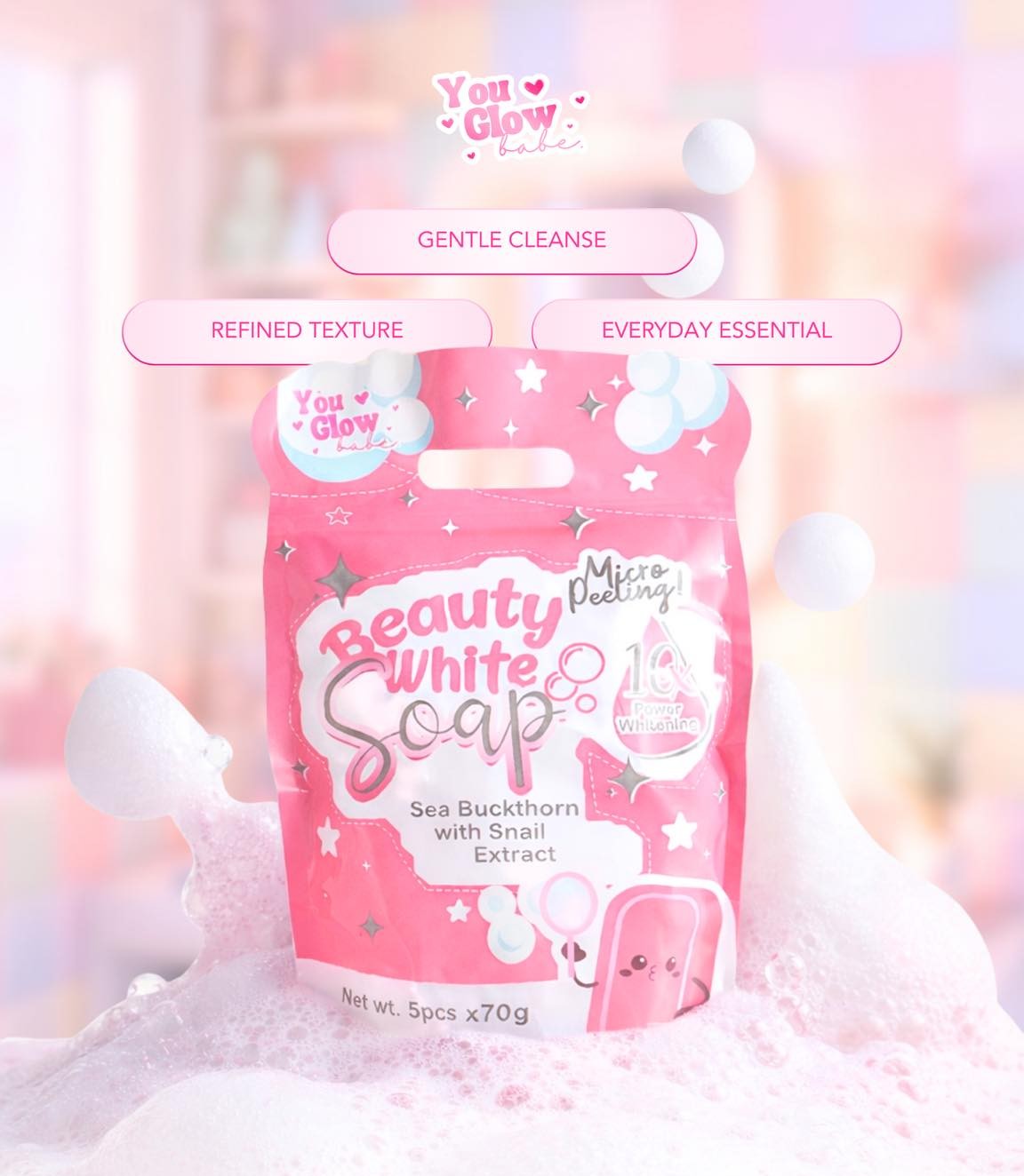 YOU GLOW BABE Beauty White Soap ( Net wt. 5pcs x 70g)